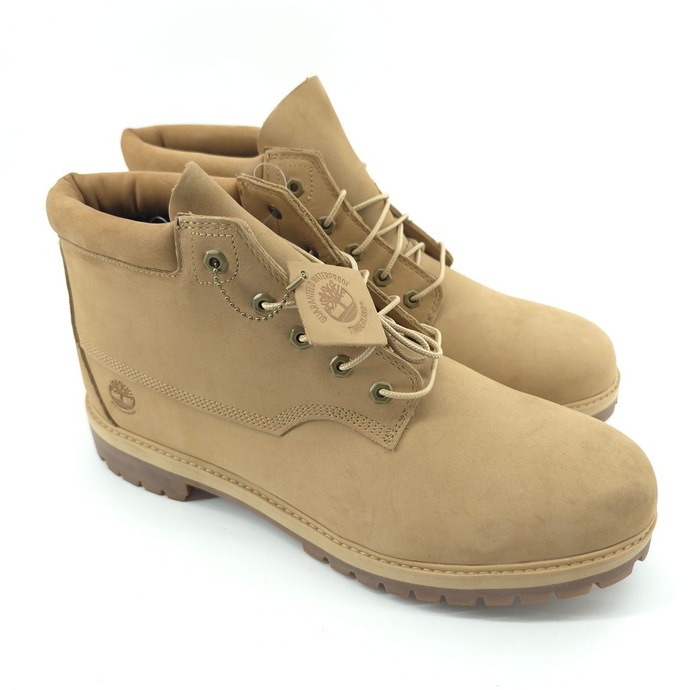 Timberland Mens Rockaway Waterproof Boot Wheat Nubuck Leather Size 15 Lug Sole